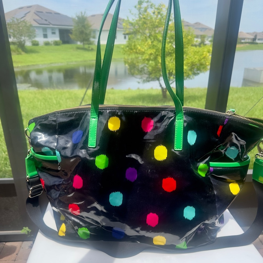 Kate Spade Large Diaper Bag Tote – Multicolor Polka Dot Patent Leather - Picture 13 of 13